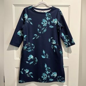 Croft & Barrow Dress, size PS, navy with floral design